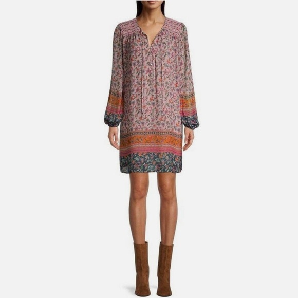 Johnny Was Maha Mini Shift Dress Floral Pink Size Medium - Picture 3 of 10